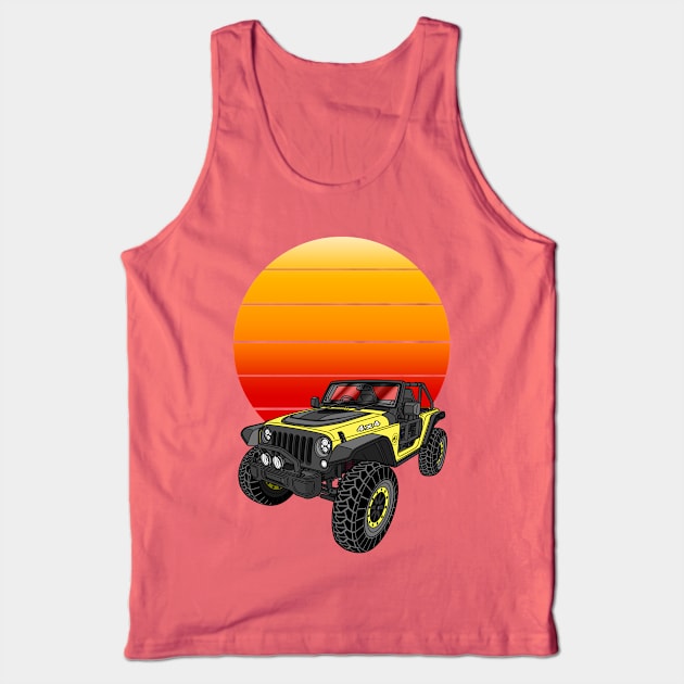 Jeep Wrangler Trailcat 4x4 Tank Top by Guyvit